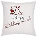 Crealuxe Du bist Mein Lieblingsmenschsch poduszka ozdobna, poduszka na sofę, poduszka z nadrukiem, poduszka bawełniana