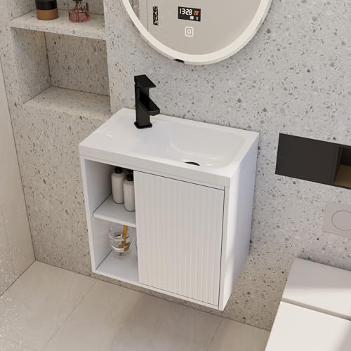 eclife 20" Floating Bathroom Vanity Sink Combo for Small Space,