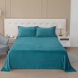 Dimensions: 120x230cm KnSam Couvre Lit Doux - 120x230cm - Vert Malachite - Plaid Velours Uni, Couverture, Protège Matelas Chaud Doux Confortable