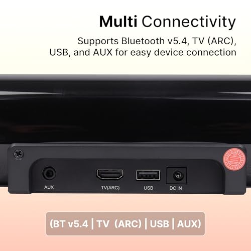 Image of ZEBRONICS 80W Soundbar with Dual Drivers, 2.0 Channel with Dual Drivers, BTv5.4, TV ARC, USB, AUX, LED Indicator, Remote Control, Wall Mountable, (Juke Bar 2550)