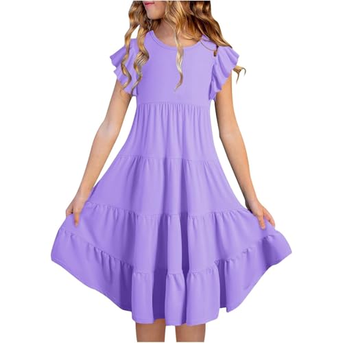 Vestidos de verano para niñas de doble espesor sin transparencias y diseño fluido
