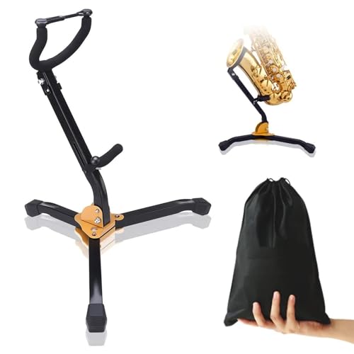LOLUNUT Folding Saxophone Stand Alto Tenor Saxophone Adjustable Triangle Metal Base