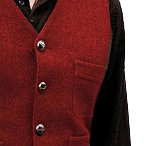 Veste en tweed haut de gamme ajustée à col haut masculin - 4