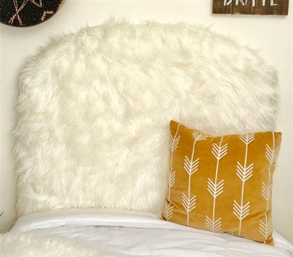 DormCo Mongolian Fur Off-White Twin/Twin XL Arched Headboard
