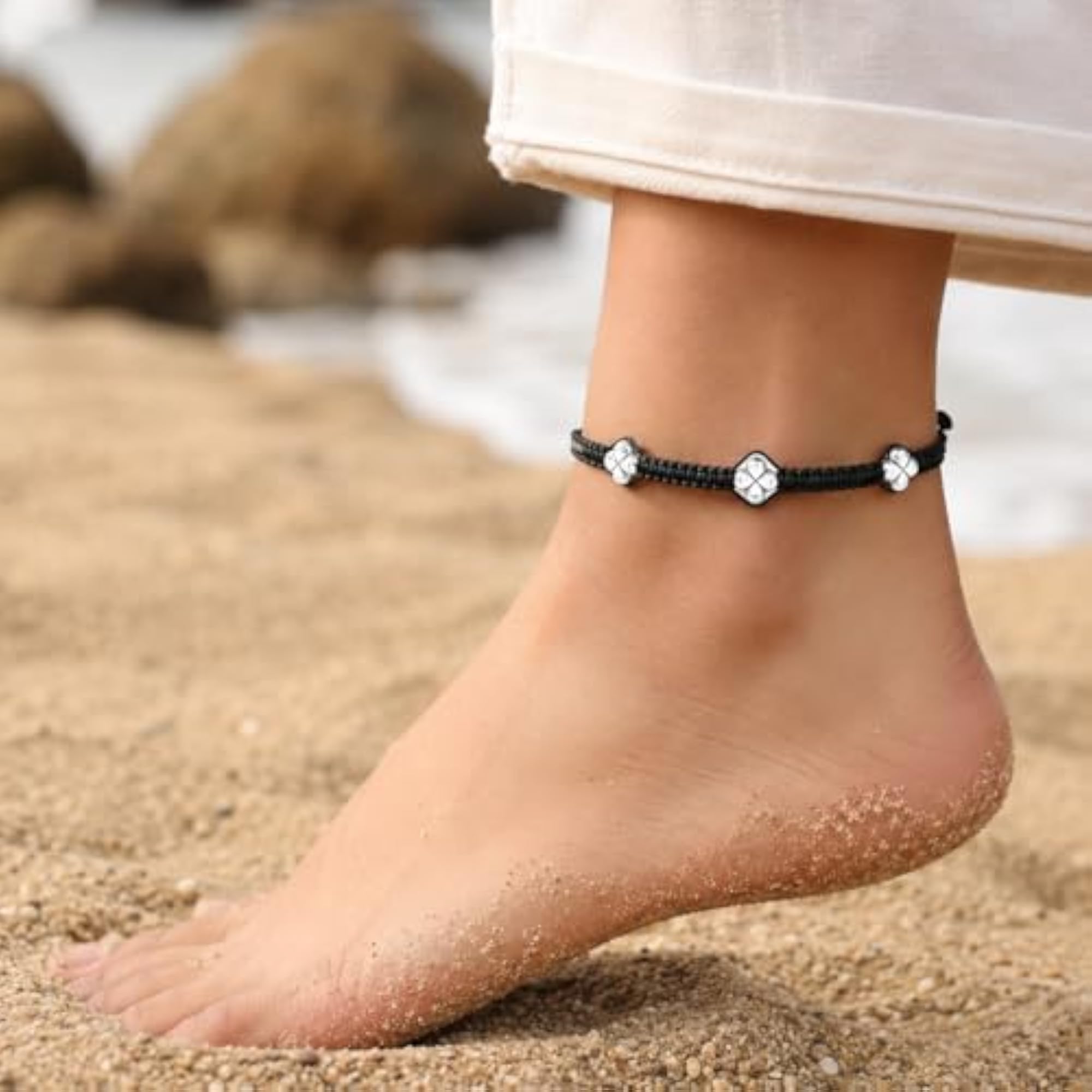 Silver Anklet for Women, Elegant Design