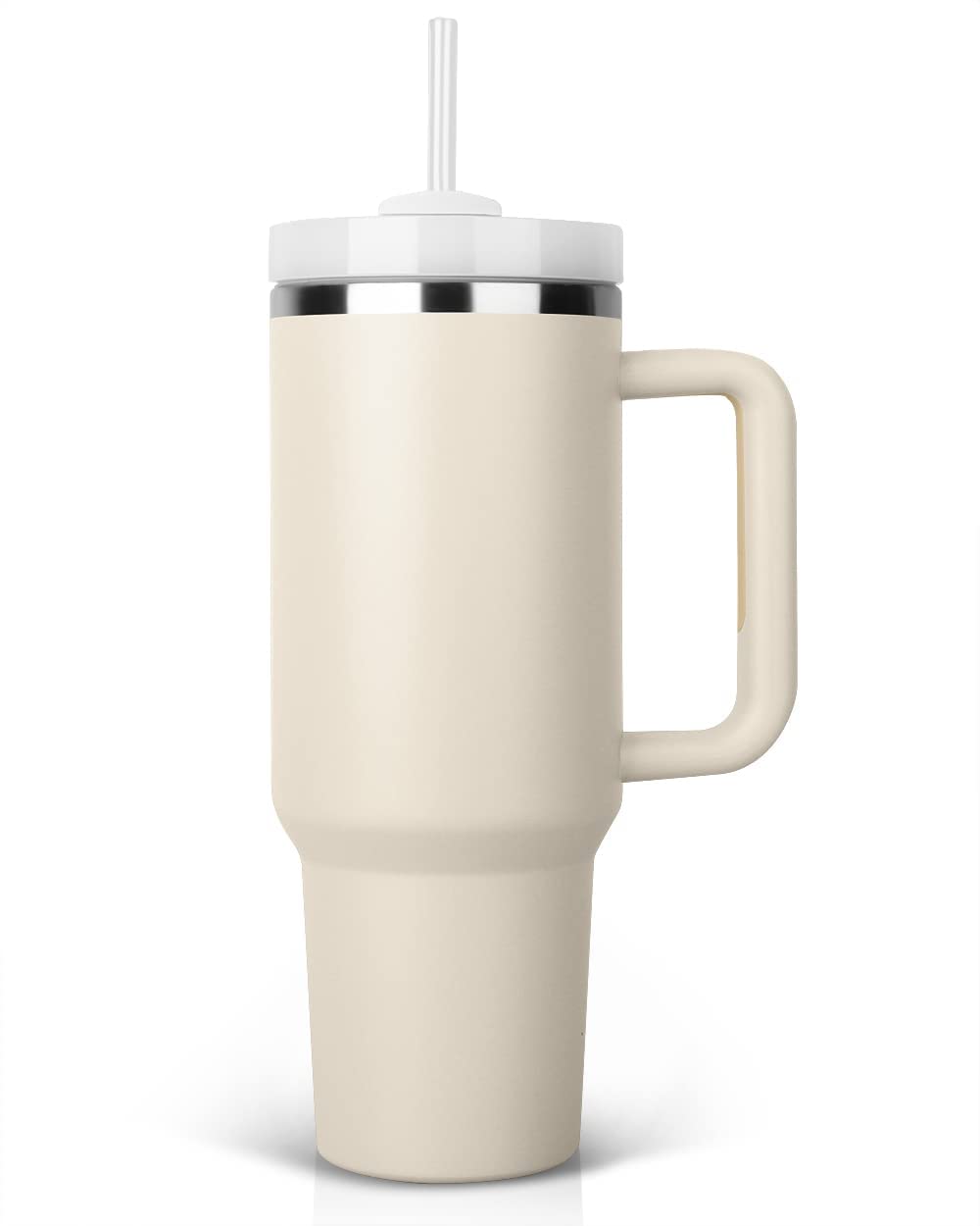 AKNAVI Stainless Steel Tumbler with Handle & Straw Lid - 40oz Travel Mug for Hot & Cold Beverages - Leak-Proof, BPA-Free, Dishwasher Safe, Iced Coffee Cup