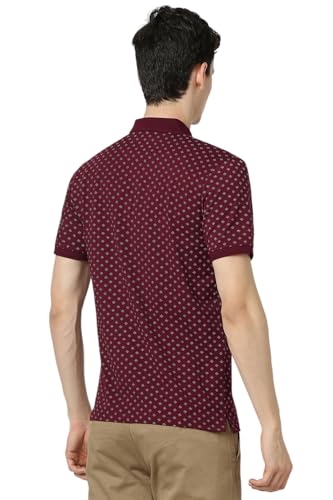 Image of Peter England Men's Cotton Regular Fit All Over Printed T-Shirt | Rich