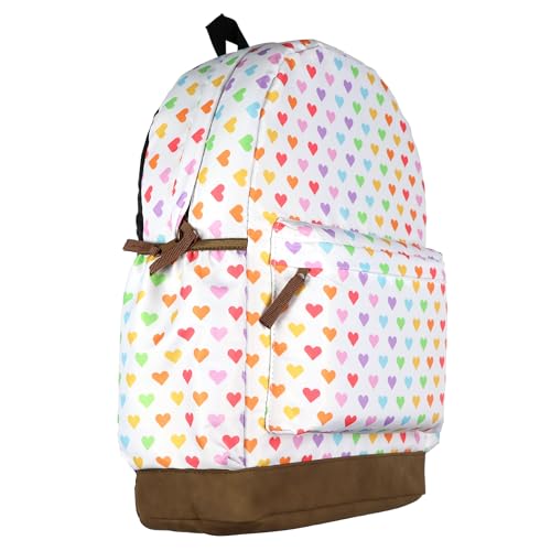 INTIMO Mochila PJammy Rainbow Hearts com design completo de 40,6 cm, bolsa de livros com alça de ombro ajustável