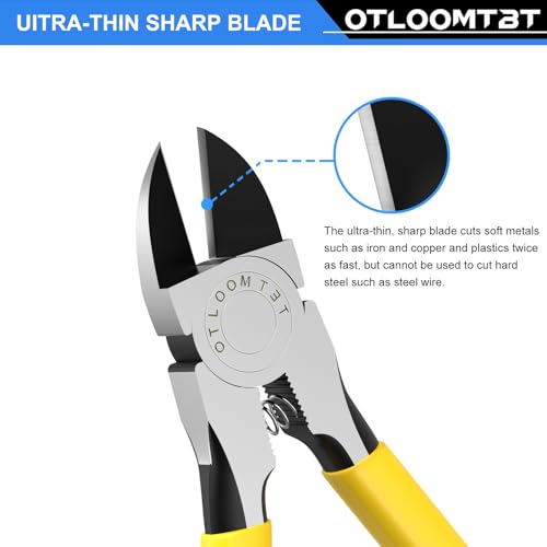 image for OTLOOMTBT 6-In and 5-In 2 PCS Ultra Sharp Compact Wire Cutters with Lo