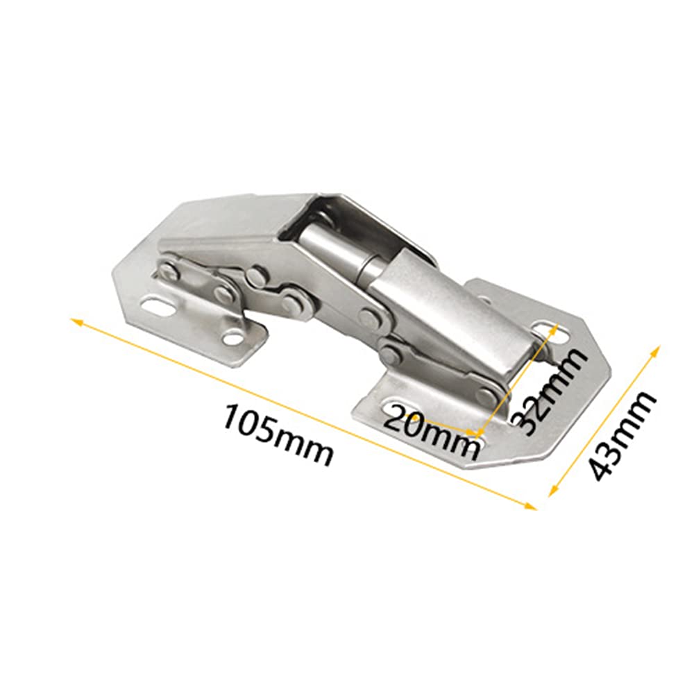 2-Pack Stainless Steel 25mm Cup Concealed Hinges For Kitchen Cabinets, Wardrobes, And Furniture – Silver Tone, 32/48mm Mounting Holes