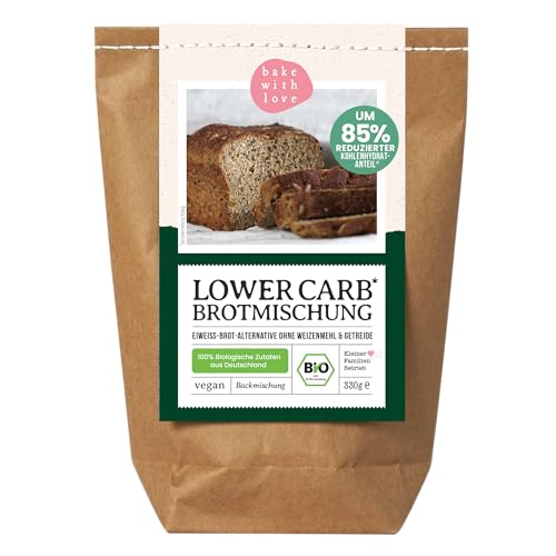 Bio Keto Lower Carb Brot Backmischung - Eiweiß-Brot-Alternative vegan kohlenhydratarmes Proteinbrot auch für Brotbackautomat Bake with Love (1er Pack) Bio Keto Lower Carb Brot Backmischung - Eiweiß-Brot-Alternative vegan kohlenhydratarmes Proteinbrot auch für Brotbackautomat Bake with Love (1er Pack)