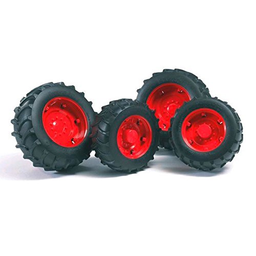 Buy Bruder Twin Tires with Rims for 02000 Series Tractor, Red Online at