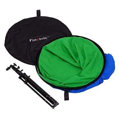 Fotodiox 5'x7' Collapsible Chromakey Green + Blue 2-in-1 Background, Backdrop kit w/Stand Support