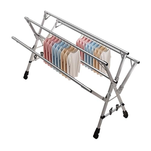 BKOOKYY Tendedero Exterior Extensible, Tendedero Balcon Plegable, Tendedero Extensible para Ropa, Tendederos Plegables Vertical con Ruedas, Tendal para Exterior Y Interiores (200cm/79in)