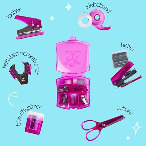 Tinc Mini-Schreibwarenset MSSet2PK, mit wesentlichen Büroaccessoires, kompakte Größe, Farbe Rosa, ideal für Schule und Büro, für Studenten und Berufstätige