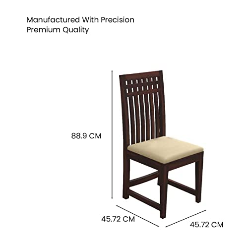 Image of Wooden DiningChairs Only | Wooden Dining Chairs | Dining Room Furniture with Cushions | Dining Chair Set of 4 | Study Chair with Cushions for Dining (Walnut Four Seats)