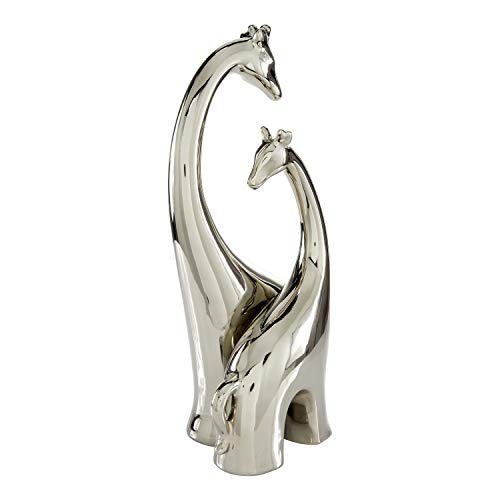 Deco 79 Ceramic Giraffe Sculpture, 11" X 5" X 15", Silver #TOP3