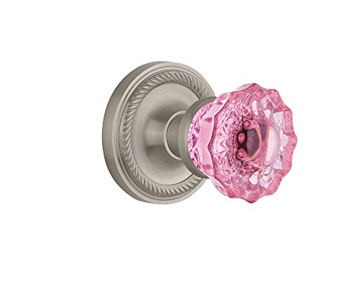 Best Deal Product Nostalgic Warehouse 721060 Rope Rosette Passage Crystal Pink Glass Door Knob in Satin Nickel, 2.75 Best Deal Product Nostalgic Warehouse 721060 Rope Rosette Passage Crystal Pink Glass Door Knob in Satin Nickel, 2.75