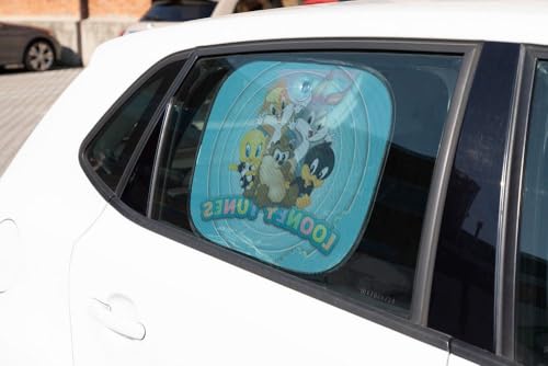 Tataway Coppia Tendine Laterali Parasole Auto Baby Looney Tunes Bambino Bambine 44 X 35 Cm Cartoni Bugs Bunny Duffy Duck Lola Bunny Titti Silvestro Tuz Azzurro - 9