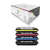Lieferumfang und Reichweite: 10x Toner (2x Gelb/Yellow mit je ca. 4.000 Seiten, 2x Blau/Cyan mit je ca. 4.000 Seiten, 2x Rot/Magenta mit je ca. 4.000 Seiten, 4x Black/Schwarz mit je ca. 6.000 Seiten), Angaben zur Reichweite bei 5% Deckung