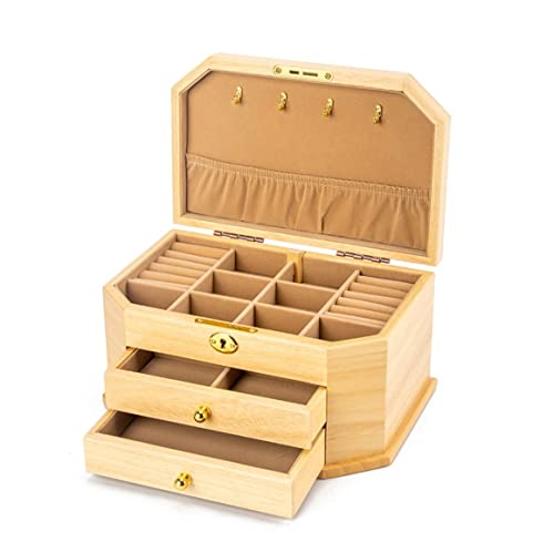 Boîte à bijoux avec 2 tiroirs, organisateur bagues et colliers