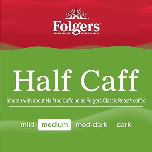Folgers Half Caff Medium Roast Coffee, Keurig K-Cup Pods, 10 Count Box - image 2