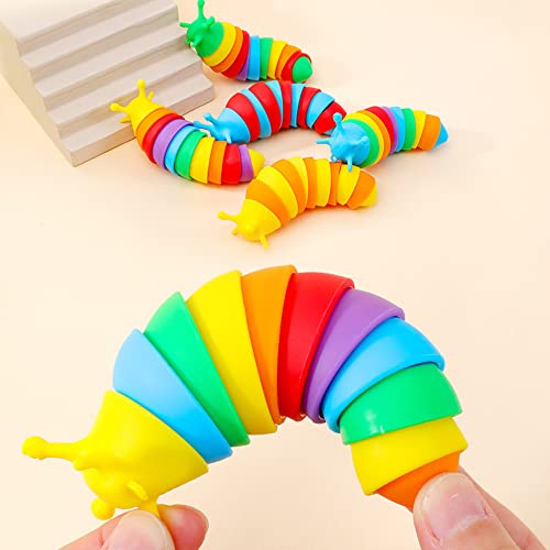 Yolistar 2 Stück Fidgets Slug Spielzeug,Lustige Flexible Kreatives Schneckenspielzeug für Kinder Erwachsene,Flexible Dekompressionsschnecke zum Entspannen,Garten Ornament