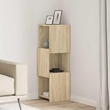Atosonza Armadio angolare da 30,5 x 30 x 95 cm, in legno di rovere Sonoma, moderno, con 3 ripiani, per soggiorno, camera da letto, ufficio, corridoio, cantina e garage