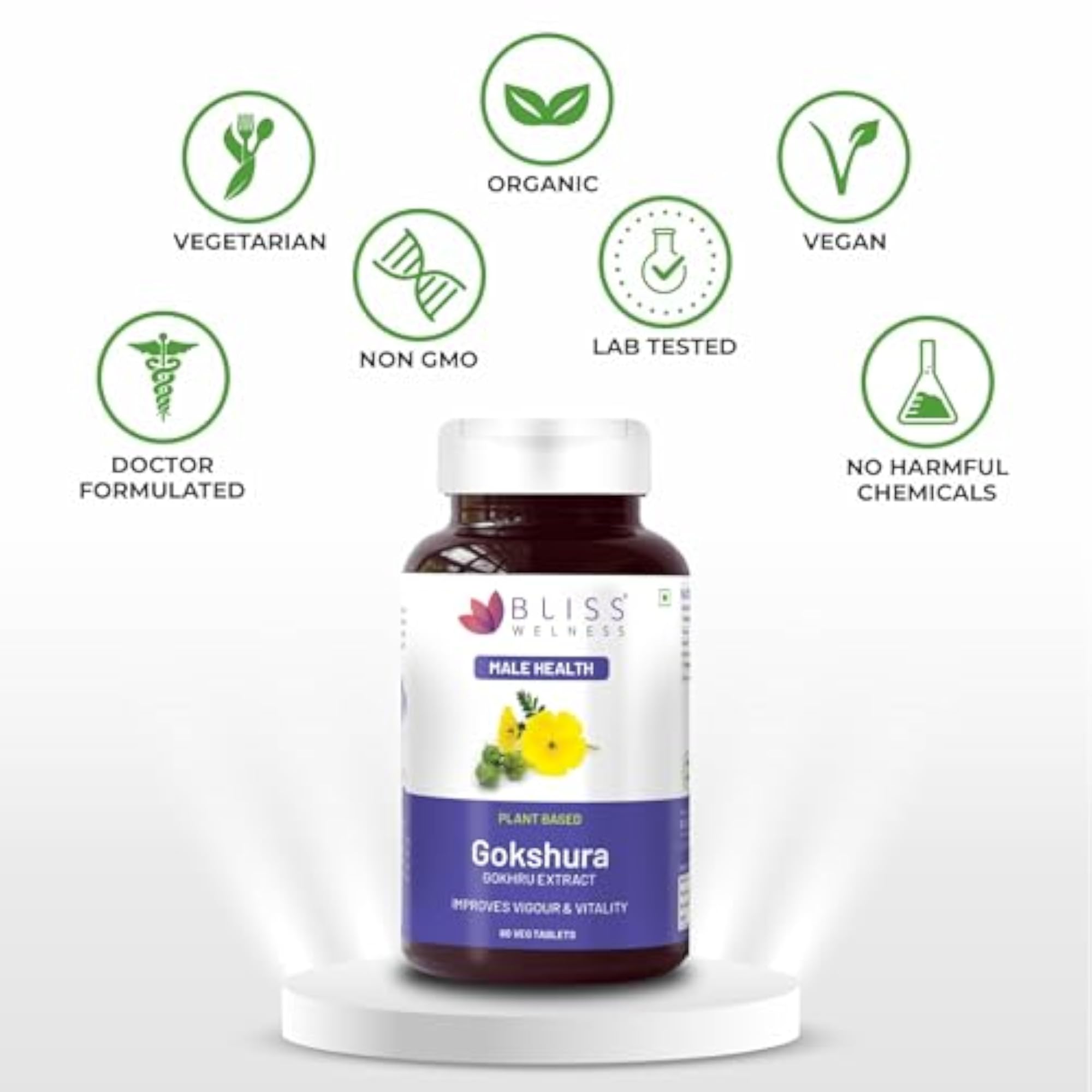 Plant-Based Gokshura Formula Tablets for Energy & Immunity