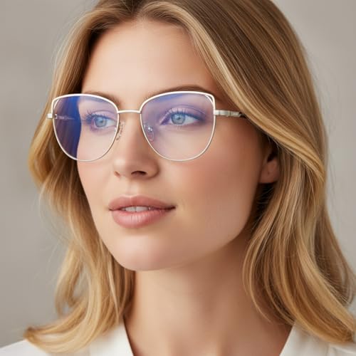 Image of CARFIA Cateye Womens Blue Light Blocking Glasses CA6205
