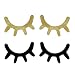 2 Pairs Sleepy Eyes Wall Decor, Wooden Eyelash Wall Decor, Nursery Baby Room Kids Bedroom Wall Art, Great Gift for Baby Shower, Holiday Room Decoration (Gold and Black)