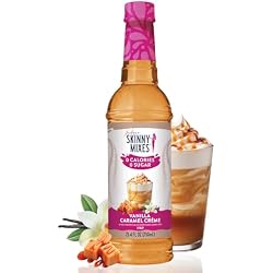 Jordan's Skinny Mixes Vanilla Caramel Creme Coffee Syrup, 25.4 fl oz | 0 calories per serving, Kosher, 1/4 oz per pump, Fits 750 ml syrup bottles, Use in lattes, shakes, and cocktails