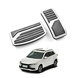 DUKLASSQ Car Pedal Covers for Mitsubishi Outlander Sport 2011 2013 2014 2015 2016-2019, Auto Aluminum Gas Pedal Covers Accessories Replacement, Non-Slip Accelerator Brake Foot Rest Pedals(Set of 2)