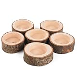 Hagao Tea Light Candle Holders, Personalized Wooden Votive Tealight Holder for Wedding Party Birthday Holiday Set of 6 (1")