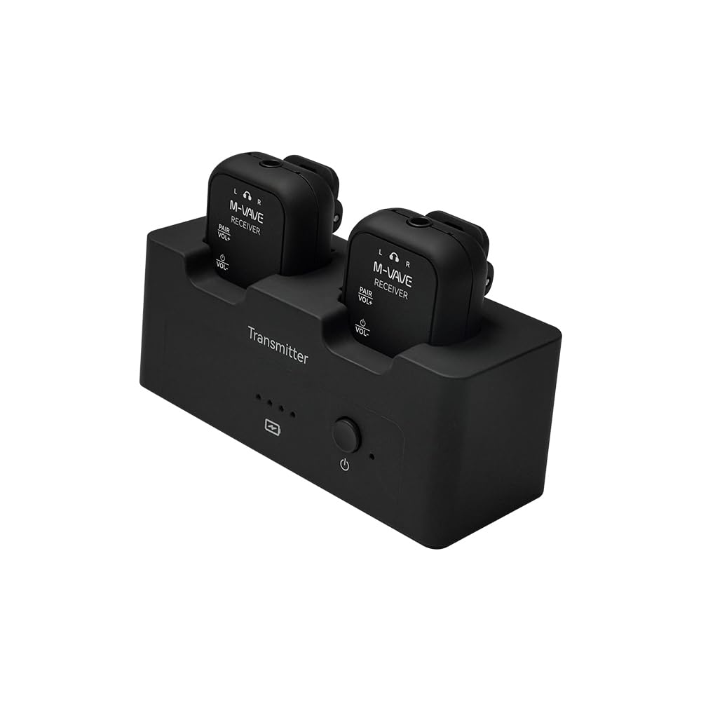 M VAVE WP12 Wireless in Ear Monitor System,2.4G Stereo Ear Return Monitoring Transmission System with Transmitter Clip on Receiver,One to More, Auto-Pairing,IEM for Studio,Guitar,DJ,Live Performance