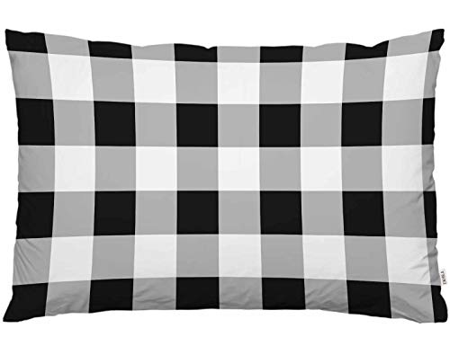 Ekobla Throw Pillow Cover Buffalo Check Plaid Retro Black White Classic Tartan Rustic Geometric Design Decor Lumbar Pillow Case Cushion For Sofa Couch Bed Standard Queen Size 20X30 Inch #TOP15