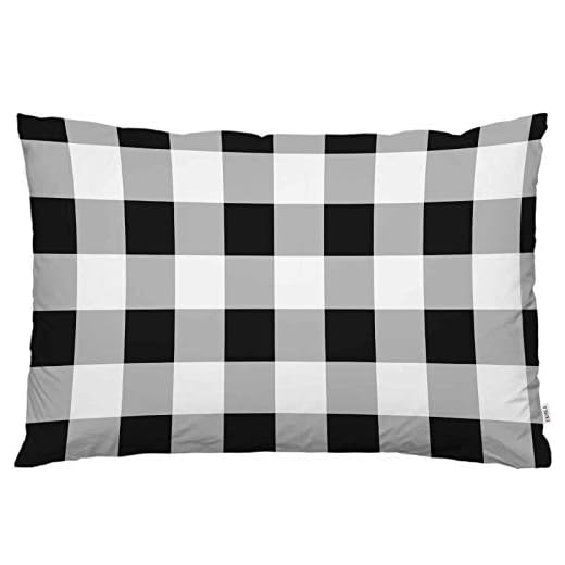 EKOBLA Throw Pillow Cover Buffalo Check Plaid Retro Black White Classic Tartan Rustic Geometric Design Decor Lumbar Pillow Case Cushion for Sofa Couch Bed Standard Queen Size 20x30 Inch