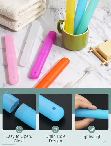28 Pcs Portable Travel Toothbrush Case Holder Bulk for Back to School, Trip - 2