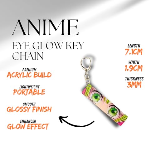 Image of Dem-on Slayer Anime Acrylic Glowing Eyes Keychain | Luminous Eye Glow Key Ring | Premium Otaku Accessory for Bags, Bikes, Cars, Backpacks & Key Holder