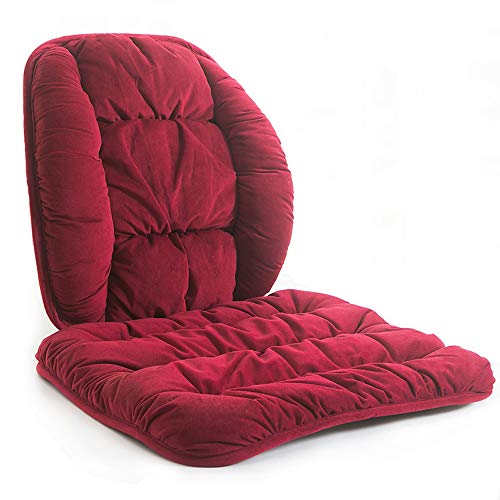 Nonslip Cotton Coccyx Chair Seat Cushion and Lumbar Massage Supports Pillow Kit Low Back Pain Relief for Desk Office,Dinning Room Chair,Car Seats with Adjustrable Strap,Recliner,