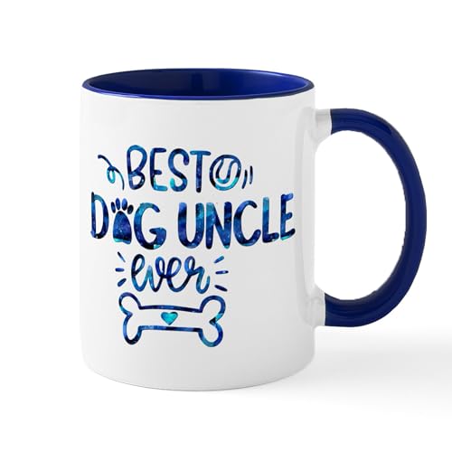 Taza de cerámica 11 oz blanco con interior azul marino miniatura 1