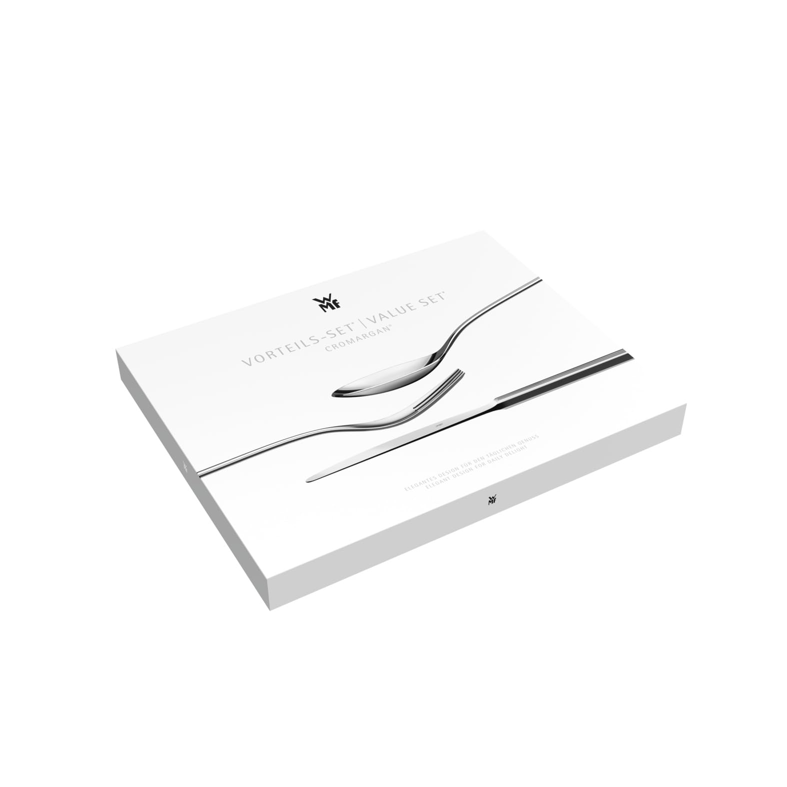 WMF Silk Edelstahl Besteck Set 6 Personen, Essbesteck Set 30 teilig, Monobloc-Messer, Cromargan Edelstahl mattiert, spülmaschinenfest