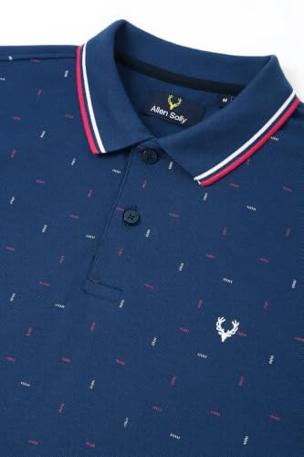 Image of Allen Solly Men's Polo T-Shirt | Polycotton Blend | Color-Block Print | Regular Fit | Smart Casual Wear