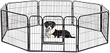 BestPet Pet Playpen 8 Panel Indoor Outdoor Folding Metal Protable Puppy Exercise Pen Dog Fence,24