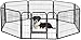 BestPet Pet Playpen 8 Panel Indoor Outdoor Folding Metal Protable Puppy Exercise Pen Dog Fence,24",32",40" (24", Black)