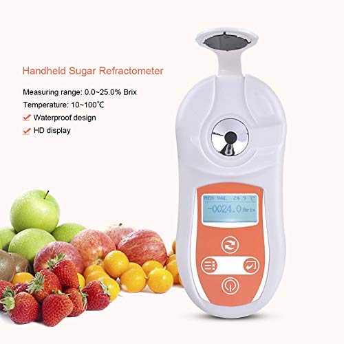 Fruit Digital Sugar Meter, Sugar Detector Sweetness Tester High Precision Sugar Meter Salinometer Measuring Instrument, for Fruit Sugar Detection