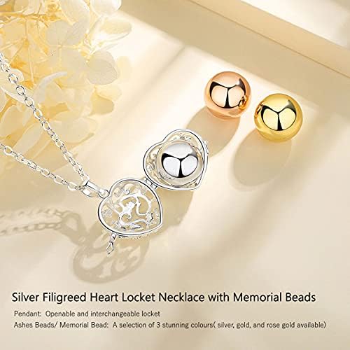CELESTIA Ashes Necklace, Locket Urn Necklace for Ashes Pet, Cat Dog Memorial Gifts, Loss of A Dog Sympathy Gift, Cremation Jewellery Keepsake Silver Plated
