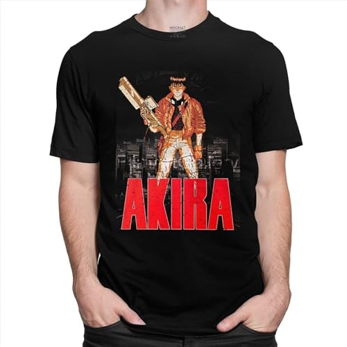 WOKERUI Tokyo Akira - Camiseta de manga para hombre, película de ciencia ficción, anime, shotaro, Kaneda, Negro , M