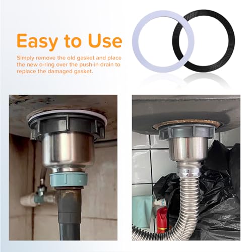 Lyeteung 2 Stücke 110mm Waschbecken O-Ring, Dichtungsring für Waschbecken, Flachdichtung für Siebkorbablauf, für 110mm Spülenserie