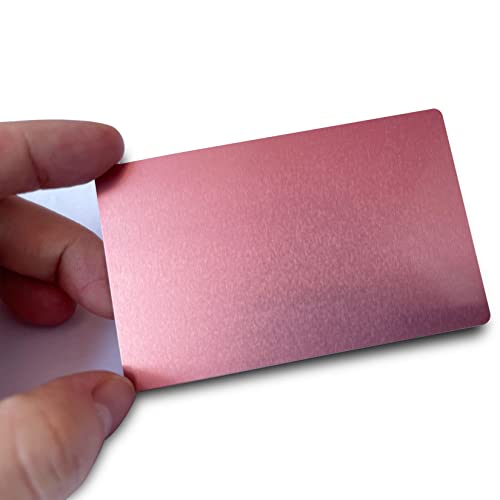 Ebamaz 50PCS Thick 0.45mm Aluminum Metal Business Cards Blanks 3.4 X2.13 inch for Customer Laser Engraving (Rose Golden, Blank) - Image 2